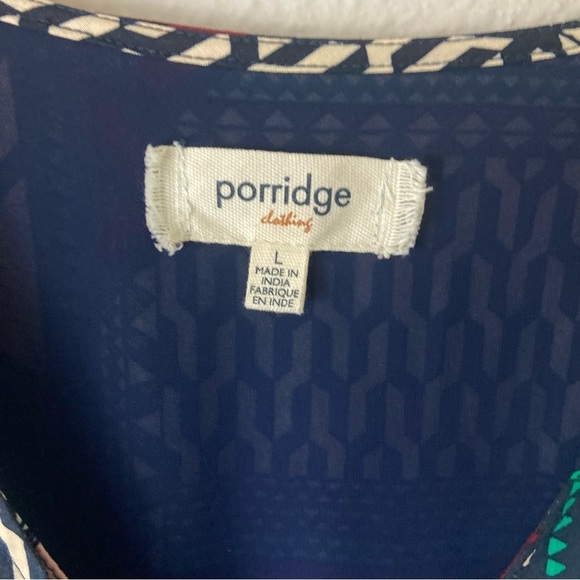 Anthropologie Porridge Virginia Maxi Wrap Dress L Patchwork Abstract Artsy Boho - Picture 6 of 10